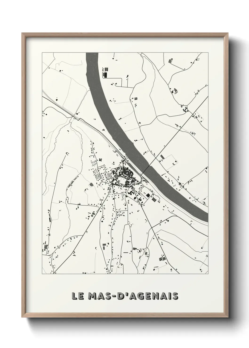 Un poster carte Le Mas-d'Agenais