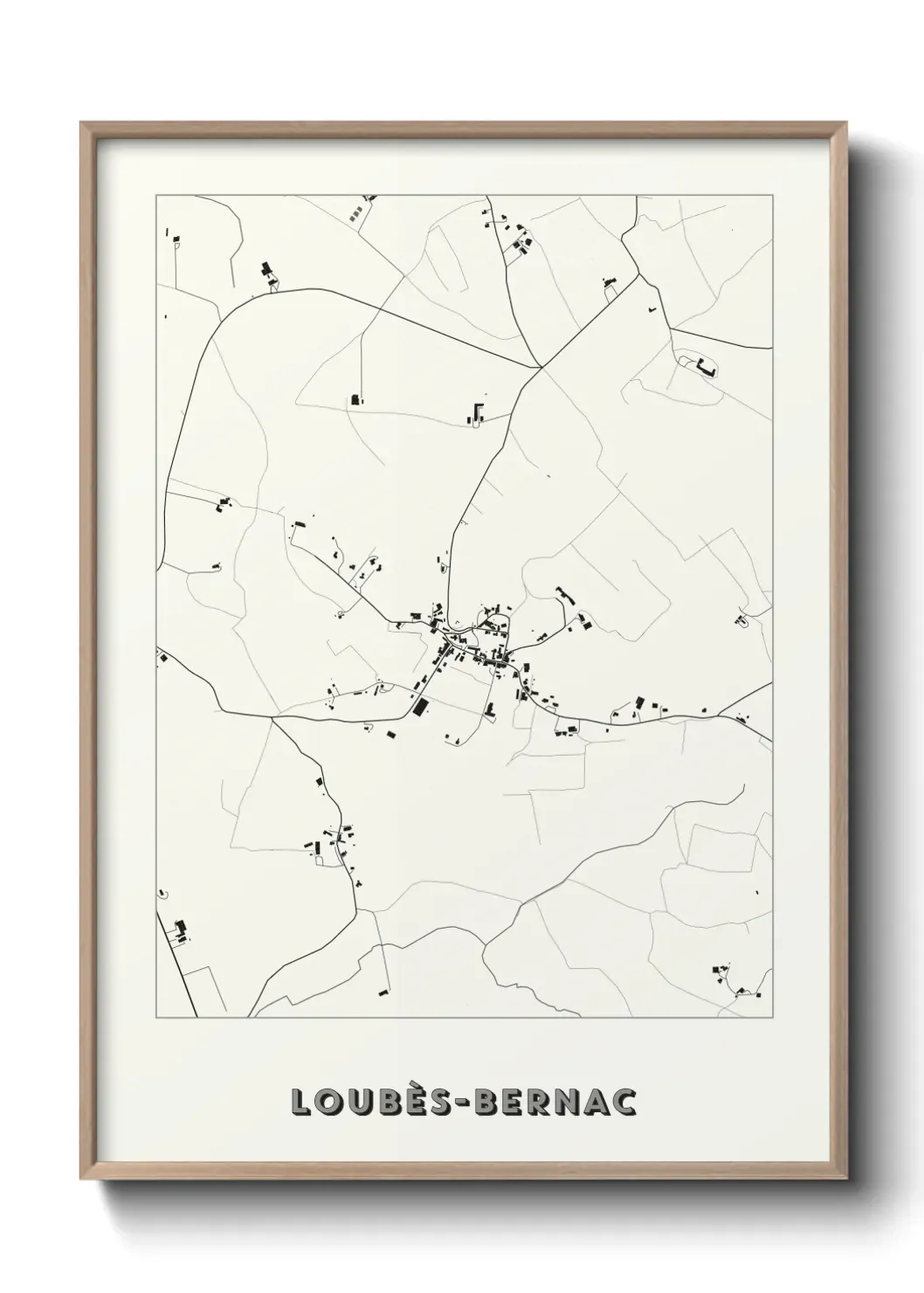 Un poster carte Loubès-Bernac