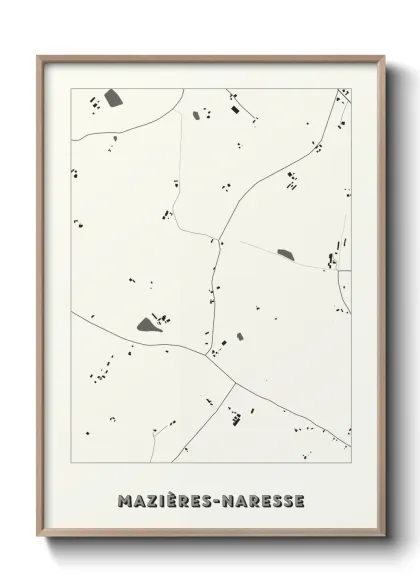 Une affiche de carte sur Mazières-Naresse