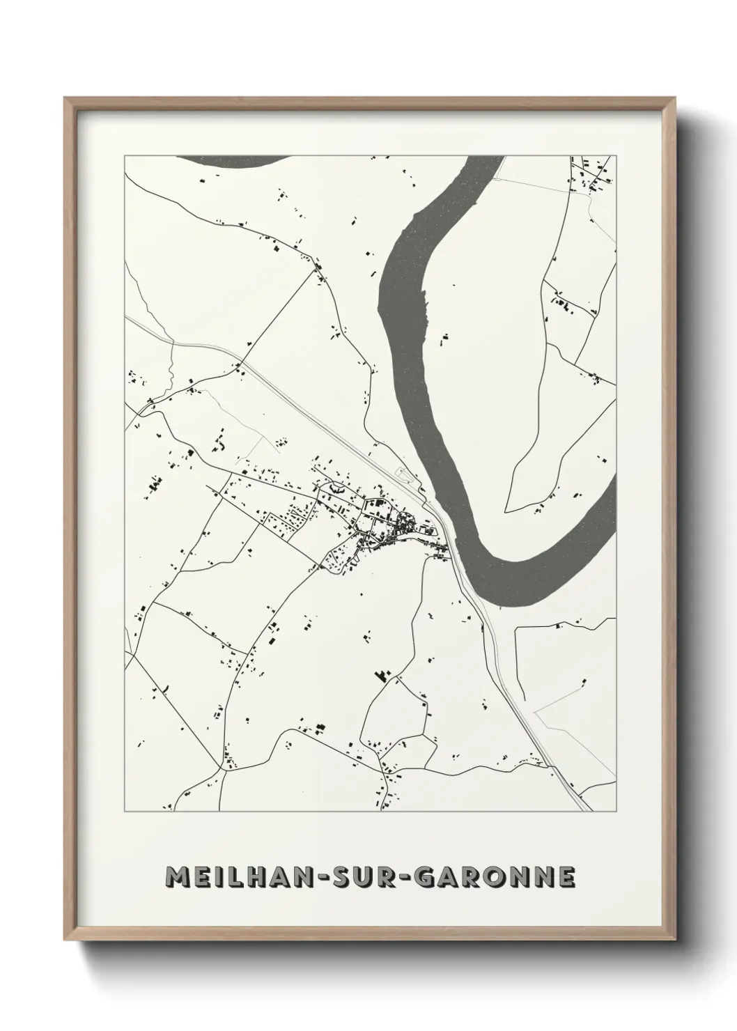 Un poster carte Meilhan-sur-Garonne