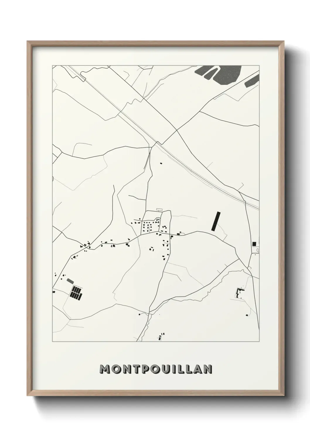 Un poster carte Montpouillan