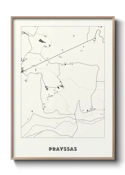 Une affiche de carte sur Prayssas