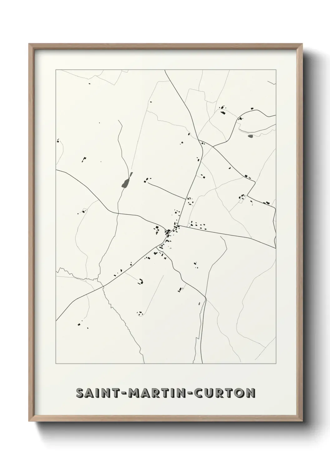 Un poster carte Saint-Martin-Curton