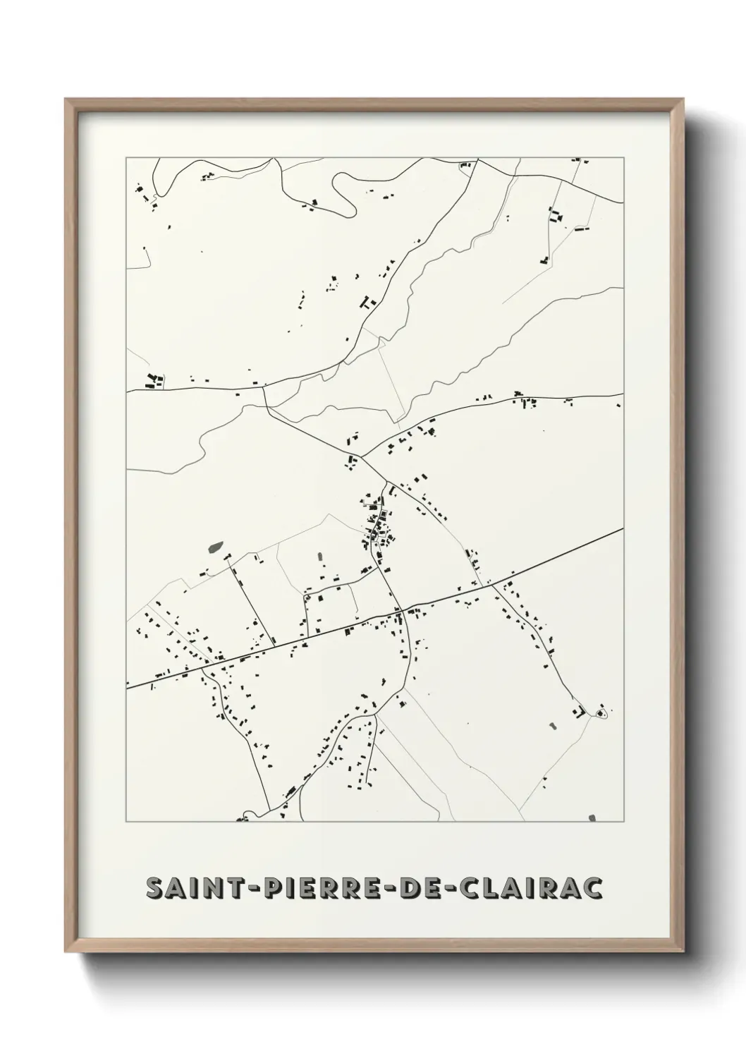 Un poster carte Saint-Pierre-de-Clairac