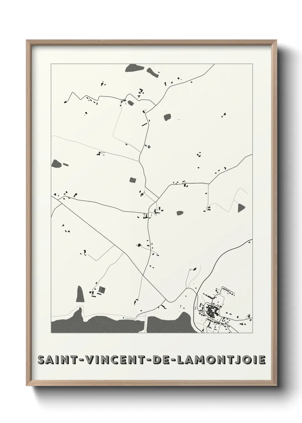 Un poster carte Saint-Vincent-de-Lamontjoie