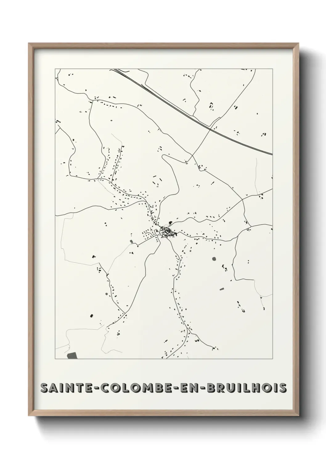 Un poster carte Sainte-Colombe-en-Bruilhois