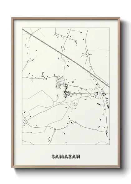 Une affiche de carte sur Samazan
