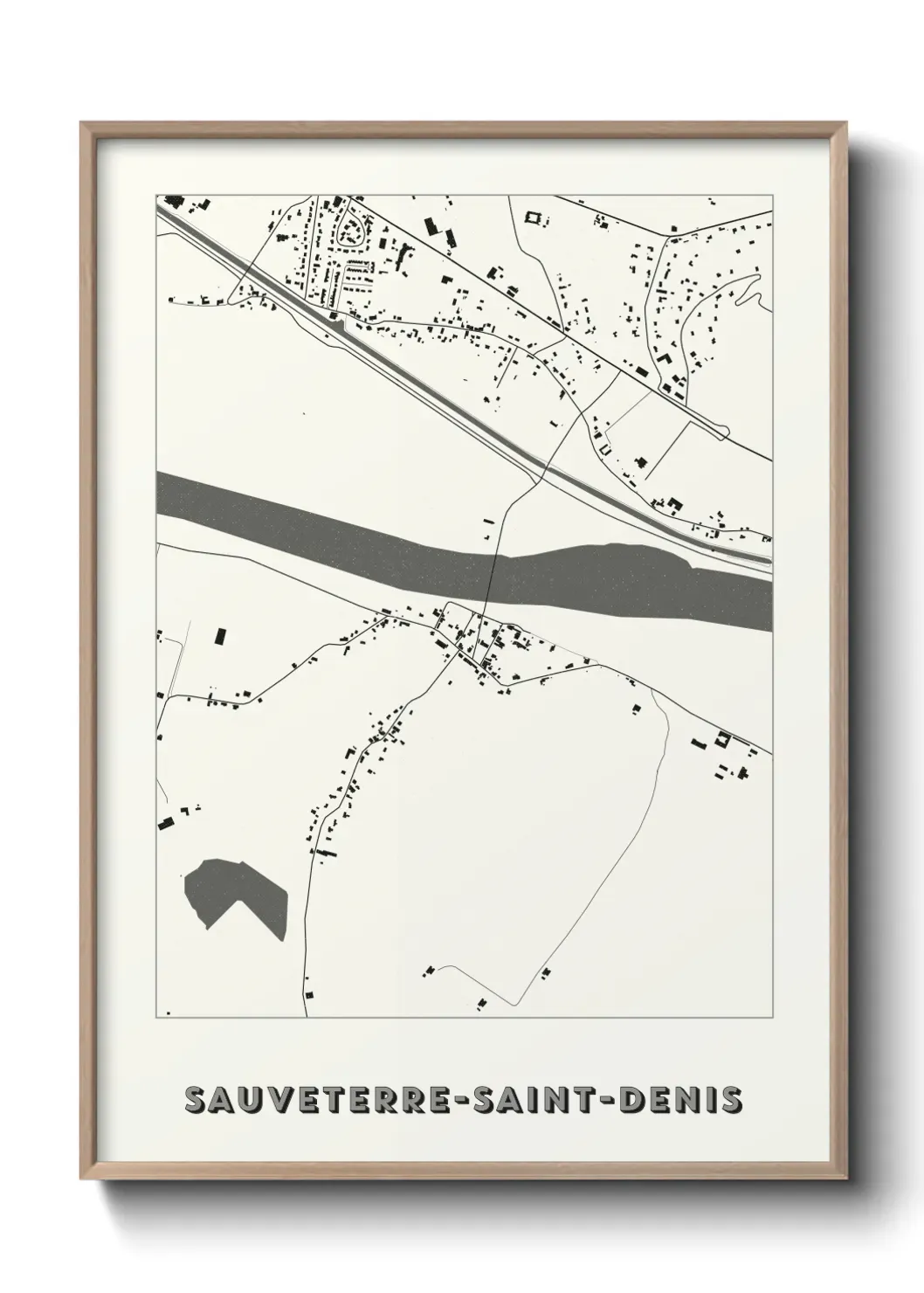 Un poster carte Sauveterre-Saint-Denis