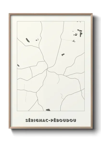 Une affiche de carte sur Sérignac-Péboudou