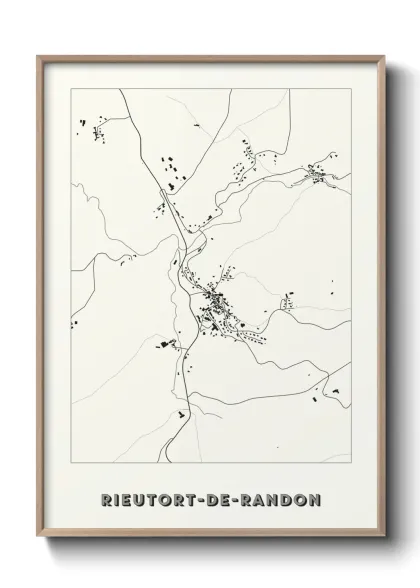 Une affiche de carte sur Rieutort-de-Randon