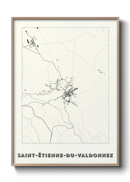 Une affiche de carte sur Saint-Étienne-du-Valdonnez