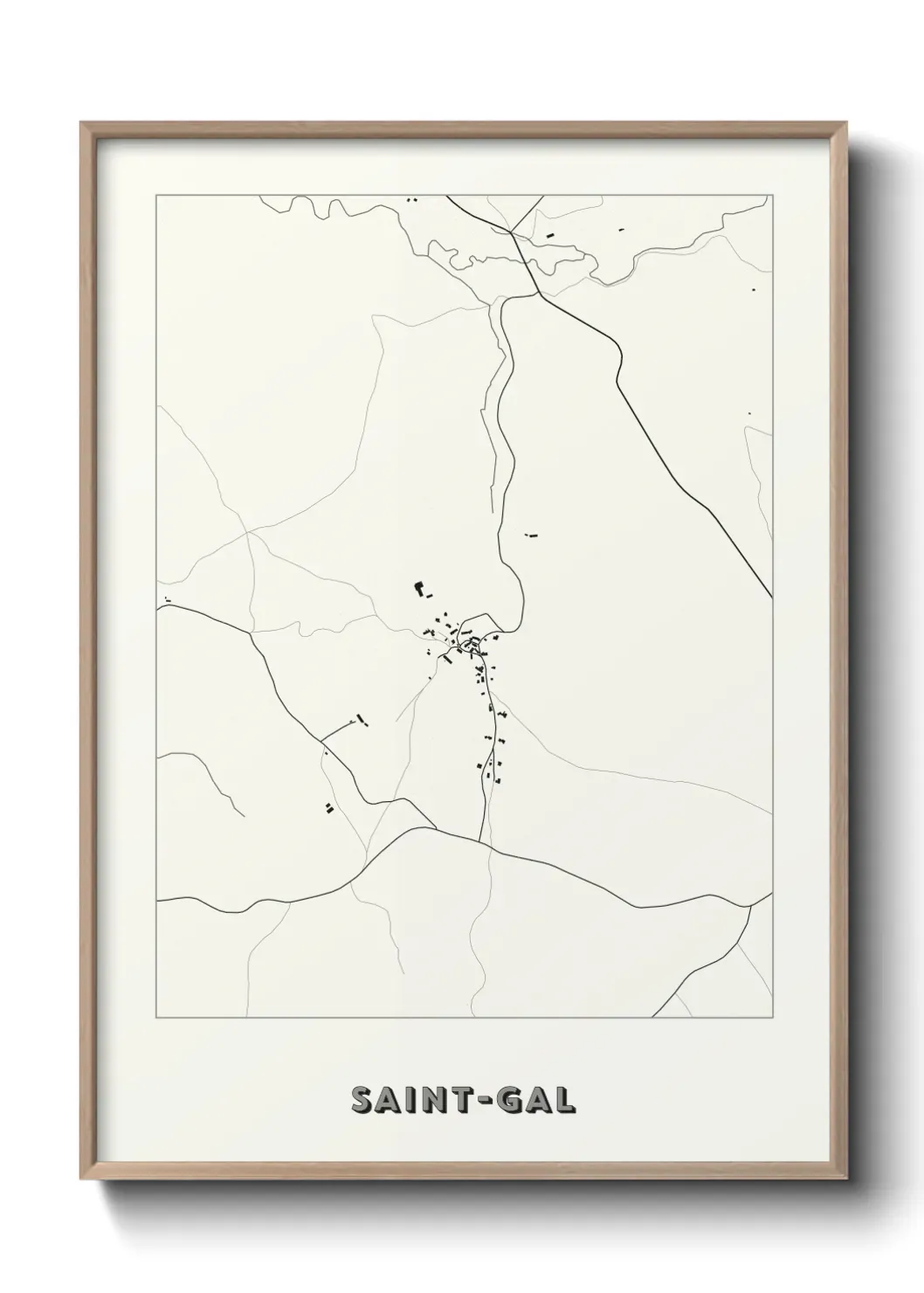Un poster carte Saint-Gal