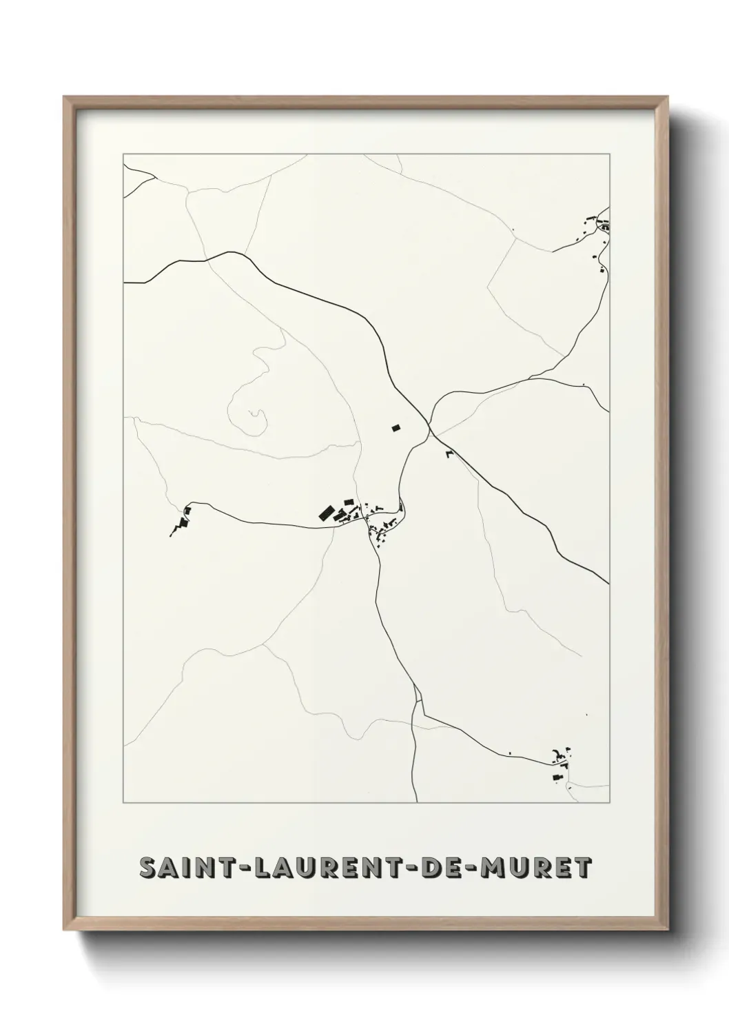 Un poster carte Saint-Laurent-de-Muret