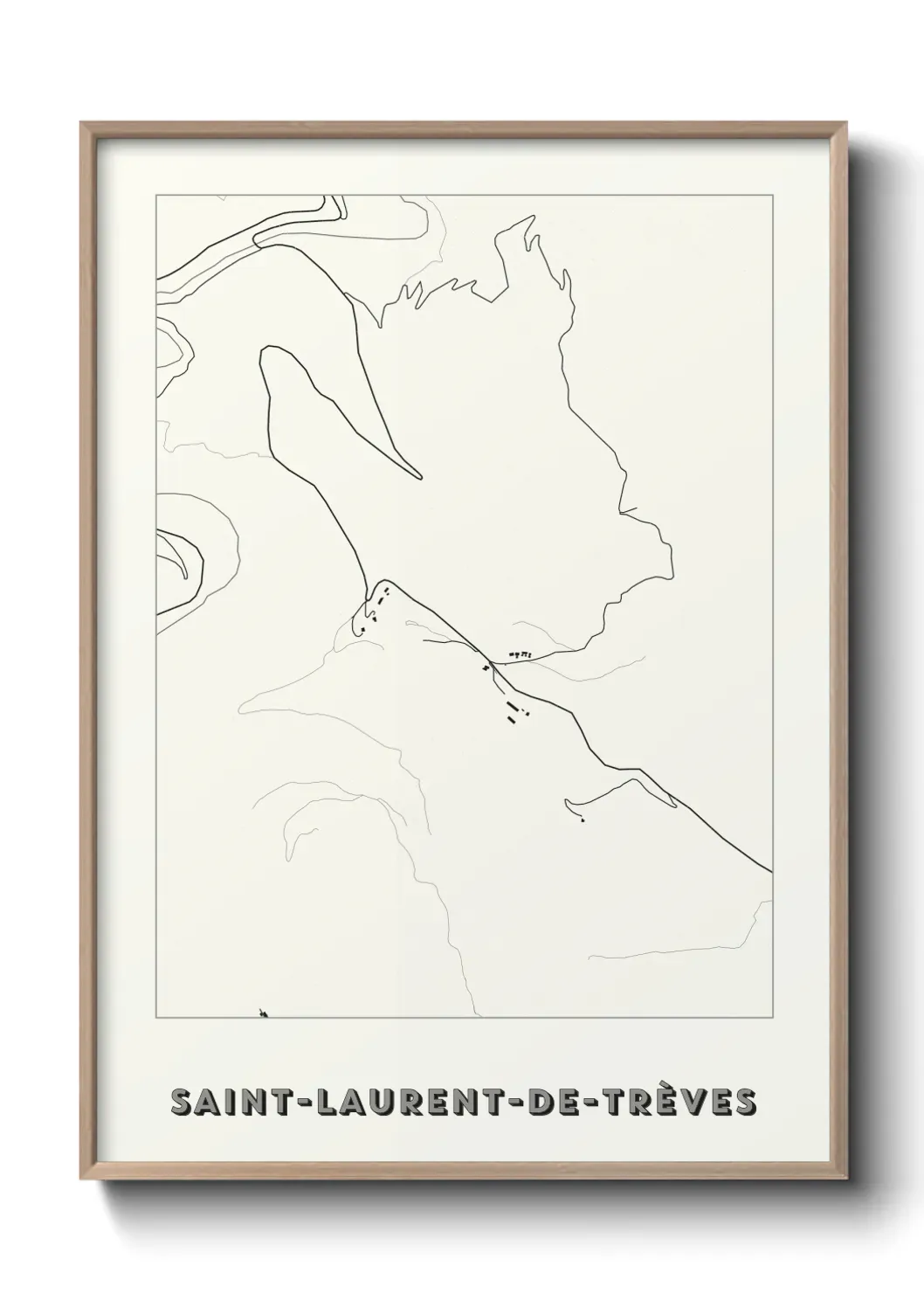 Un poster carte Saint-Laurent-de-Trèves