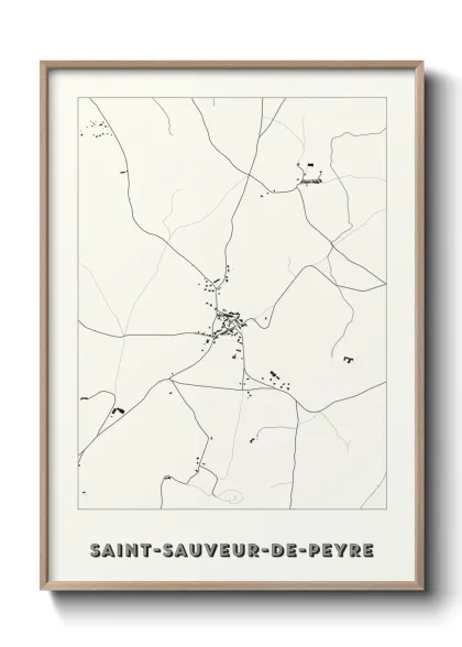 Une affiche de carte sur Saint-Sauveur-de-Peyre