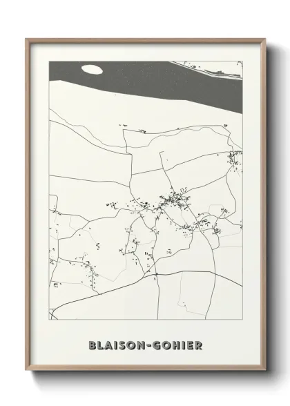 Une affiche de carte sur Blaison-Gohier