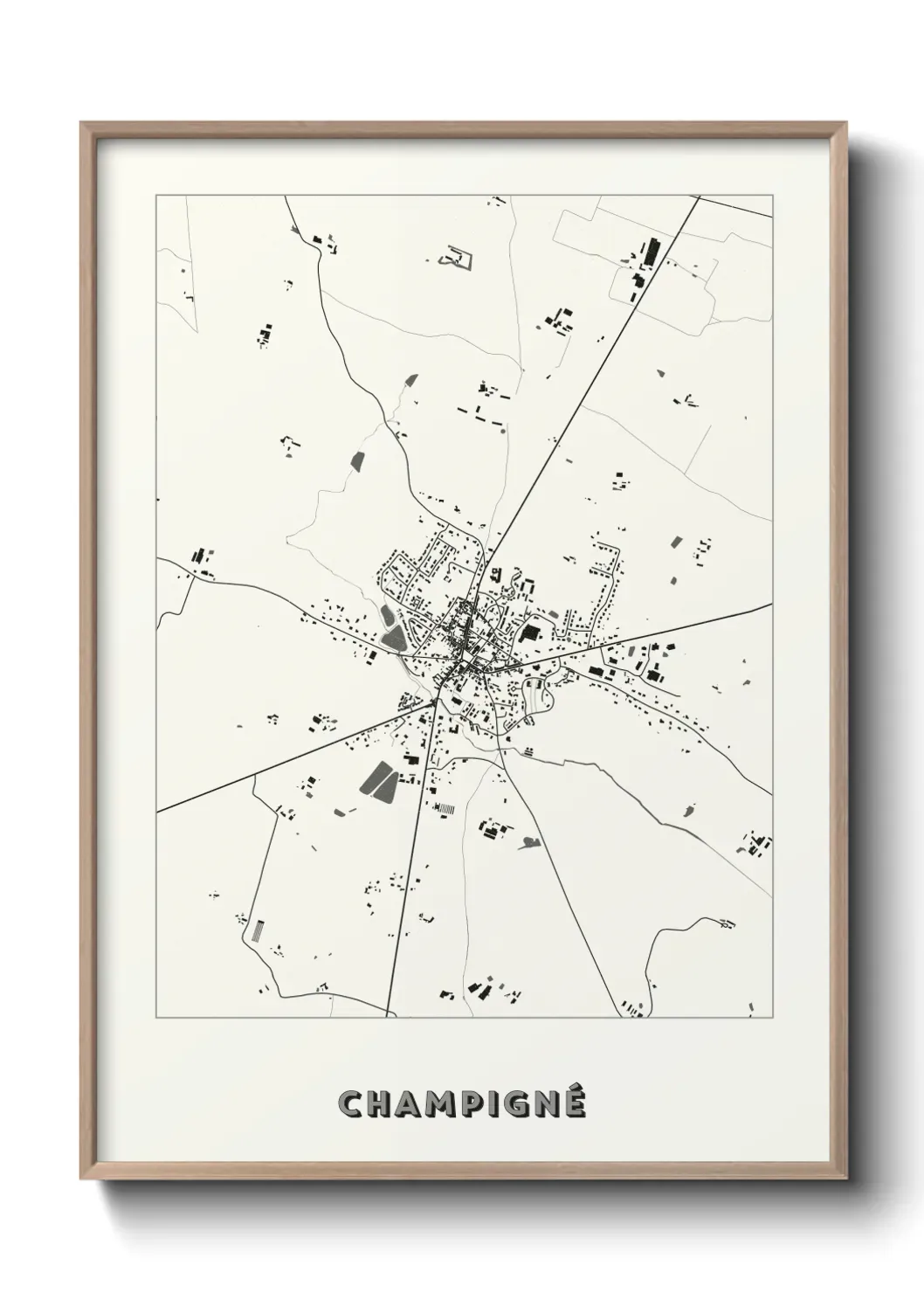 Un poster carte Champigné