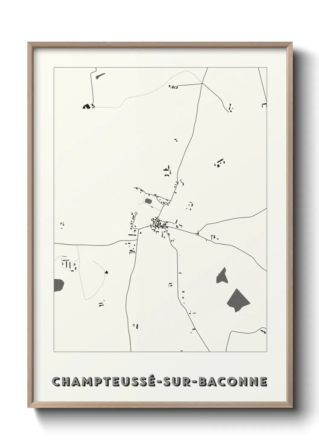 Un poster carte Champteussé-sur-Baconne
