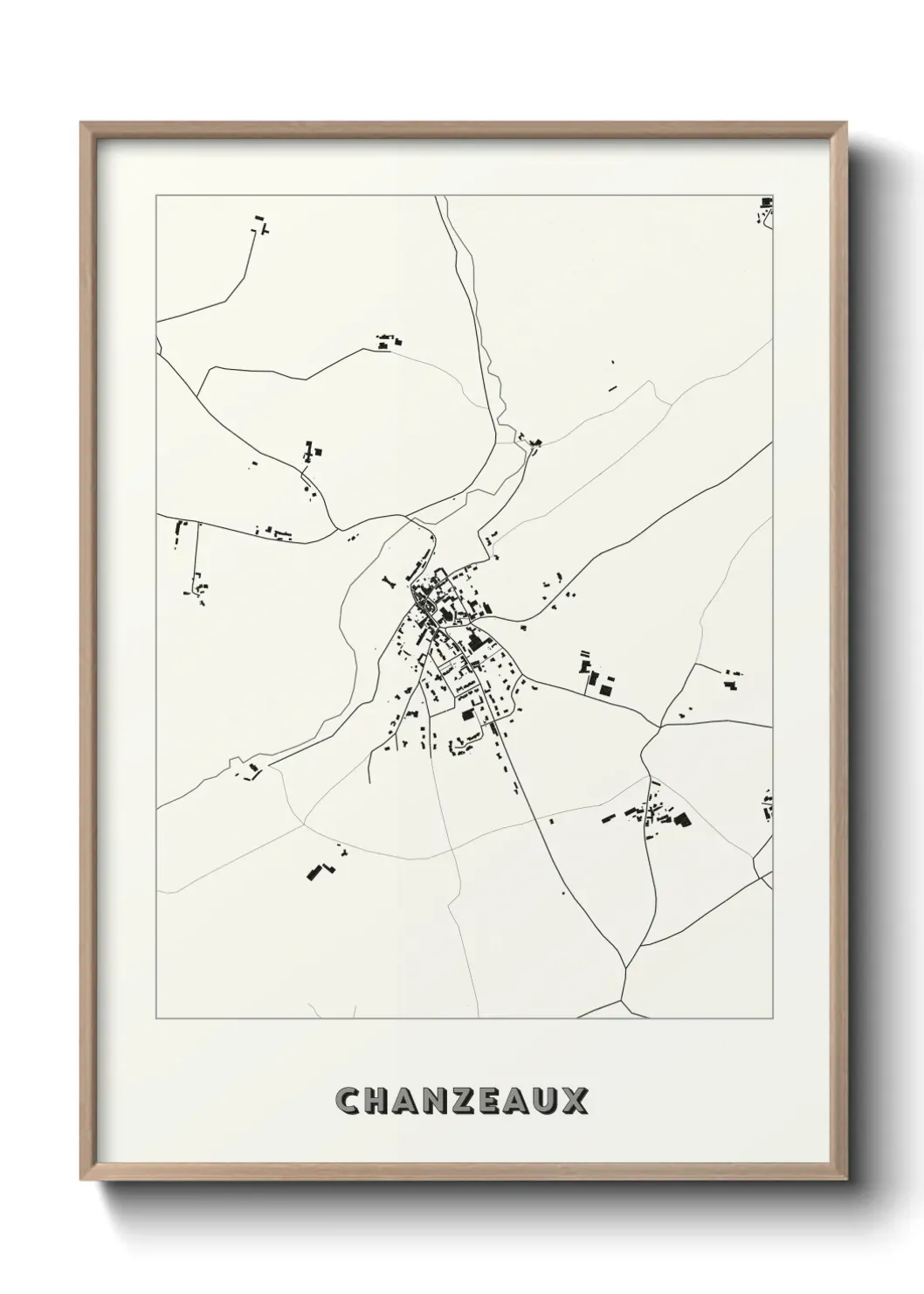 Un poster carte Chanzeaux