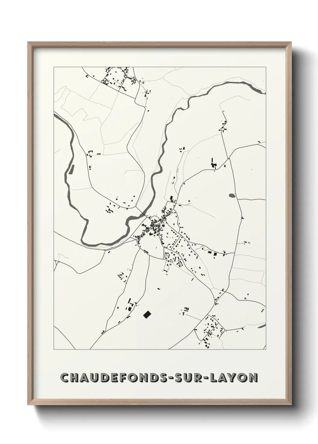 Un poster carte Chaudefonds-sur-Layon