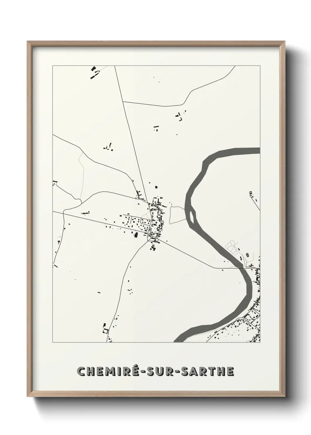 Un poster carte Chemiré-sur-Sarthe
