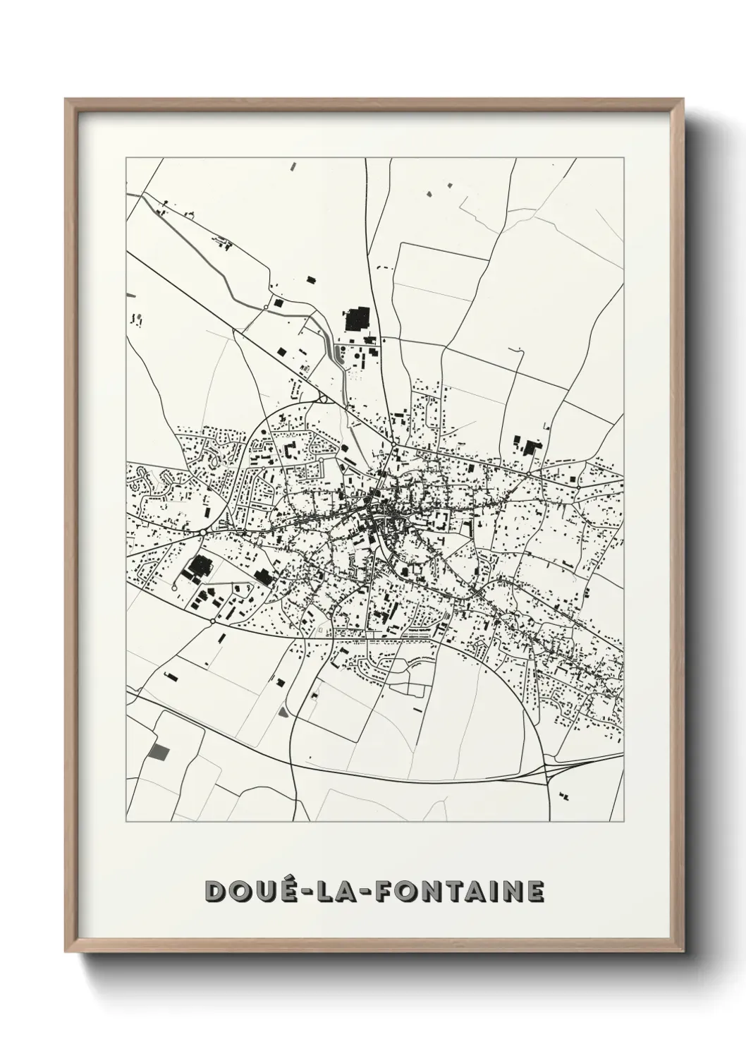 Un poster carte Doué-la-Fontaine