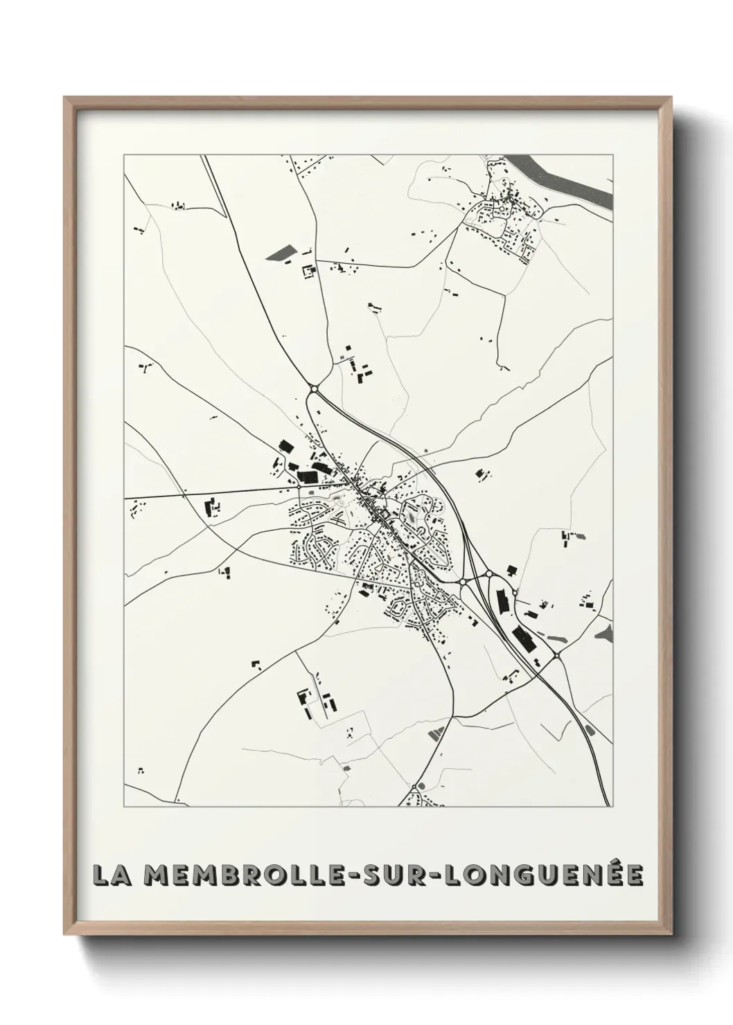 Un poster carte La Membrolle-sur-Longuenée