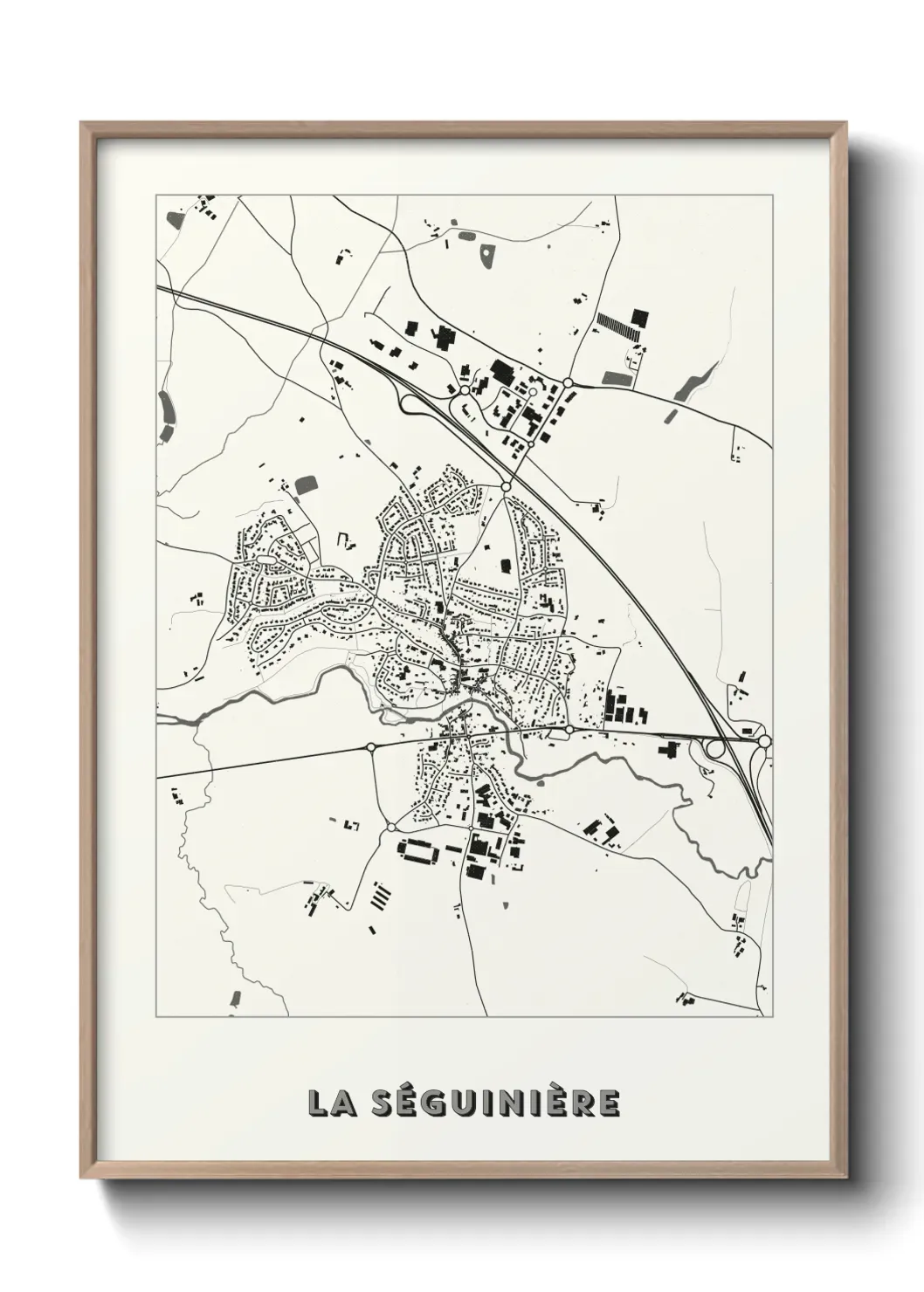 Un poster carte La Séguinière