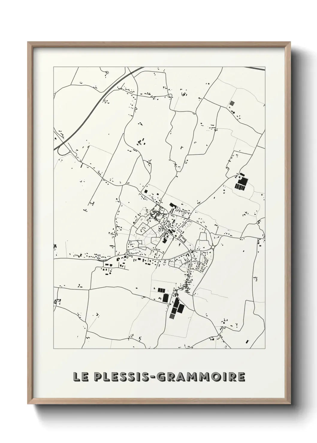 Un poster carte Le Plessis-Grammoire
