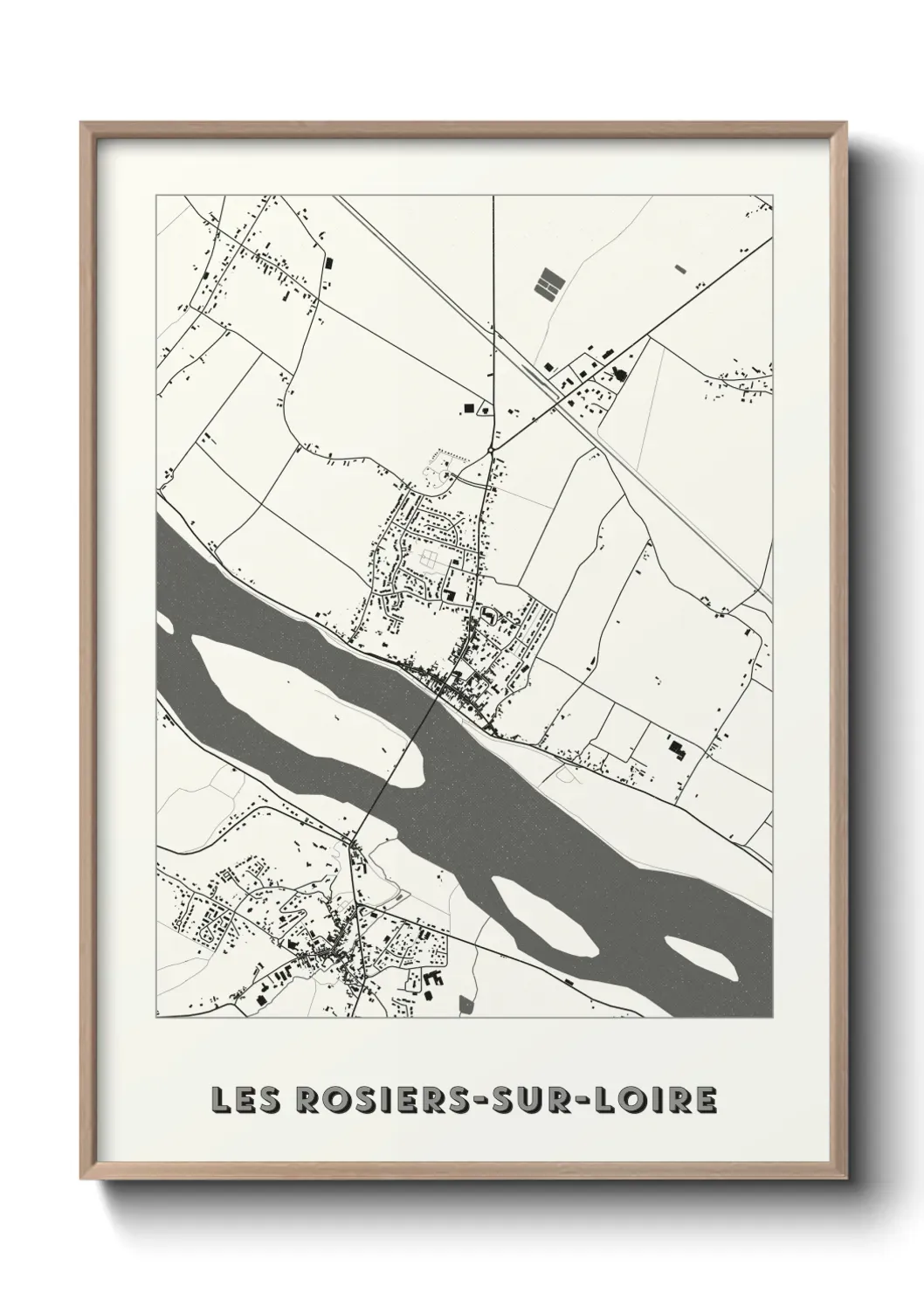 Un poster carte Les Rosiers-sur-Loire