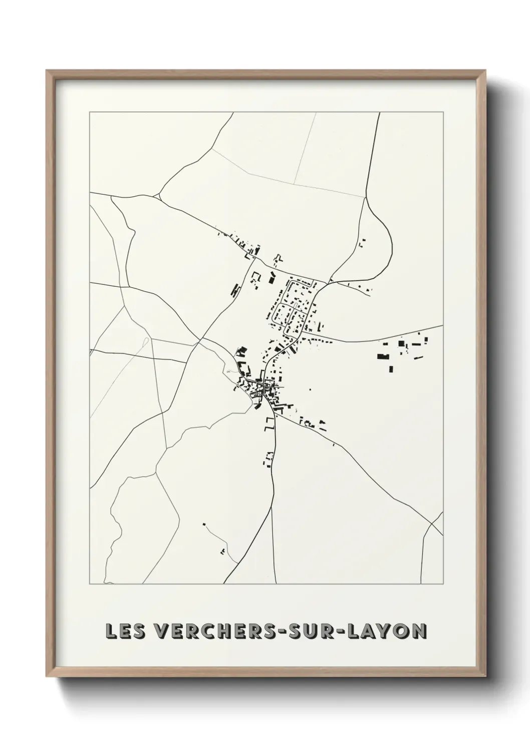 Un poster carte Les Verchers-sur-Layon