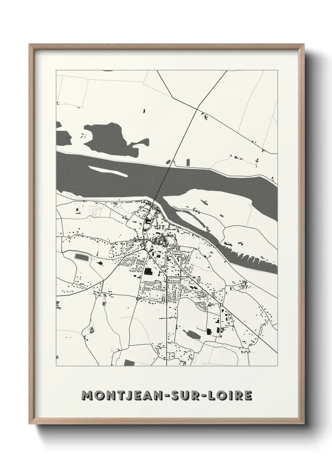 Un poster carte Montjean-sur-Loire