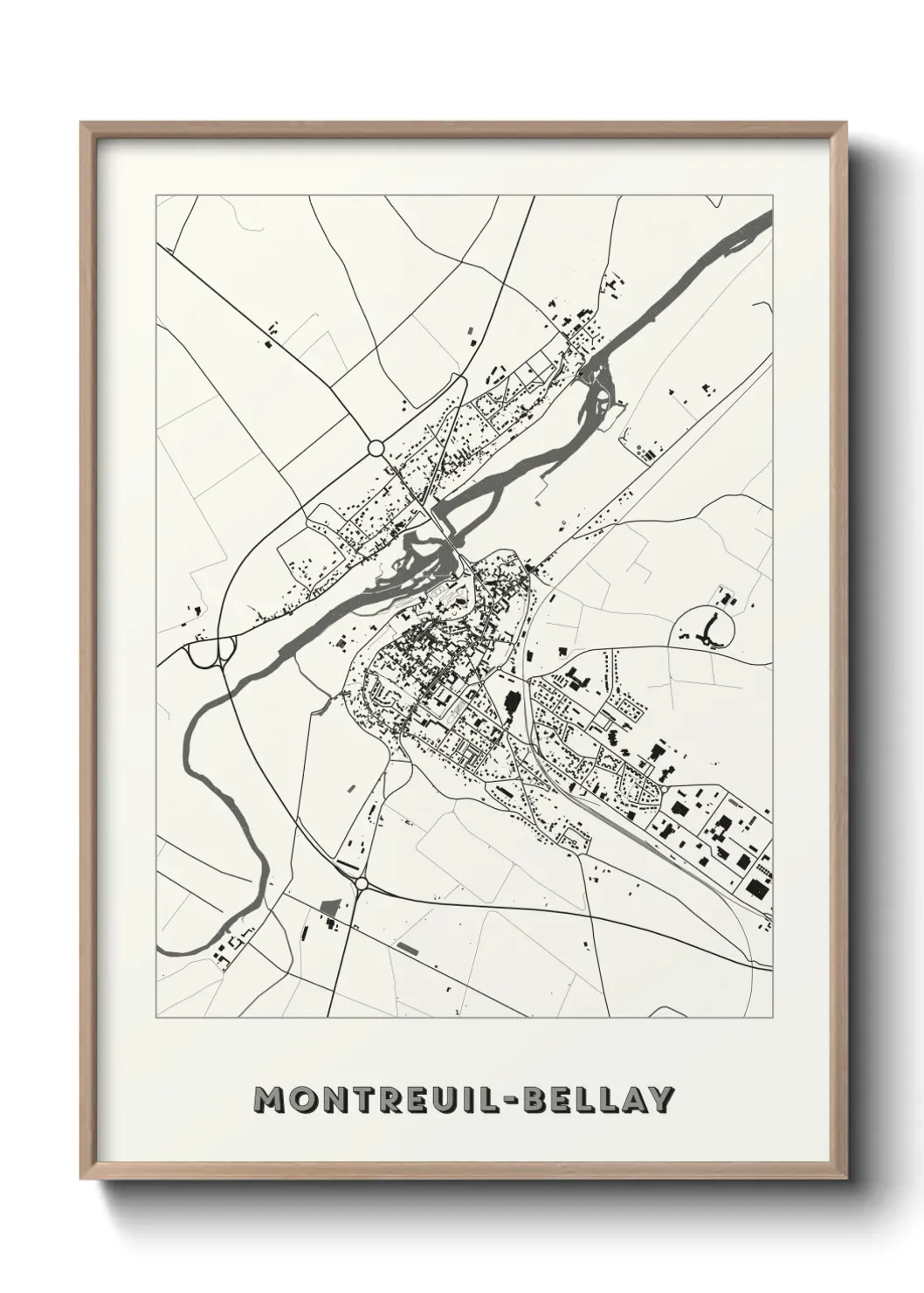 Un poster carte Montreuil-Bellay