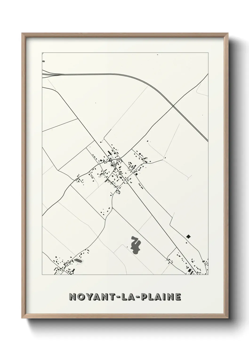 Un poster carte Noyant-la-Plaine