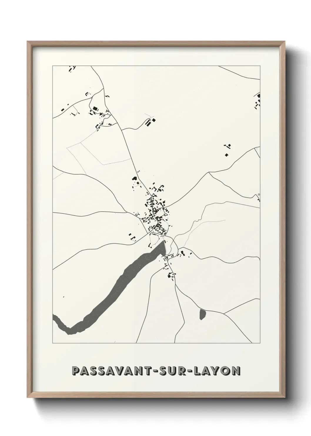Un poster carte Passavant-sur-Layon