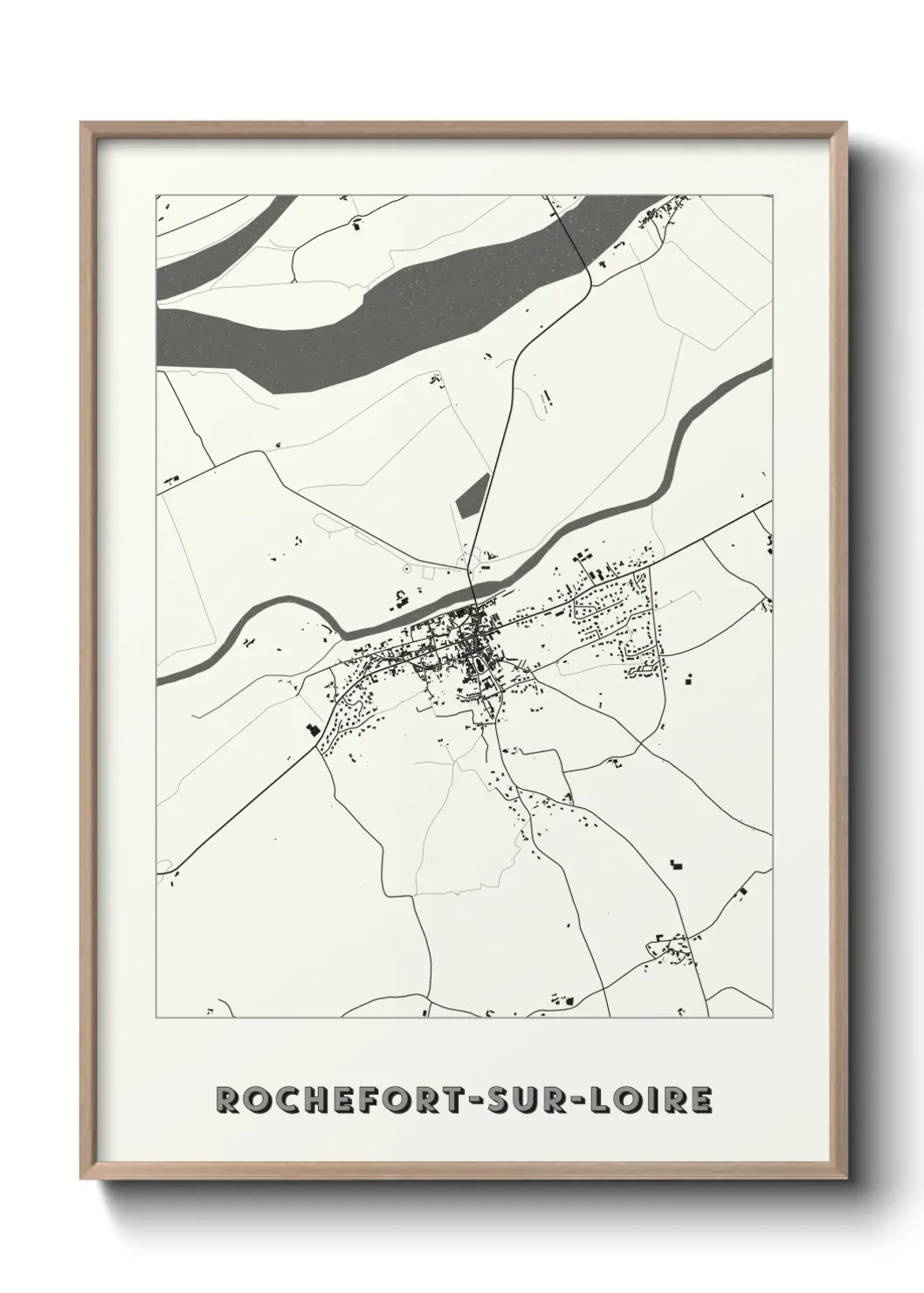 Un poster carte Rochefort-sur-Loire