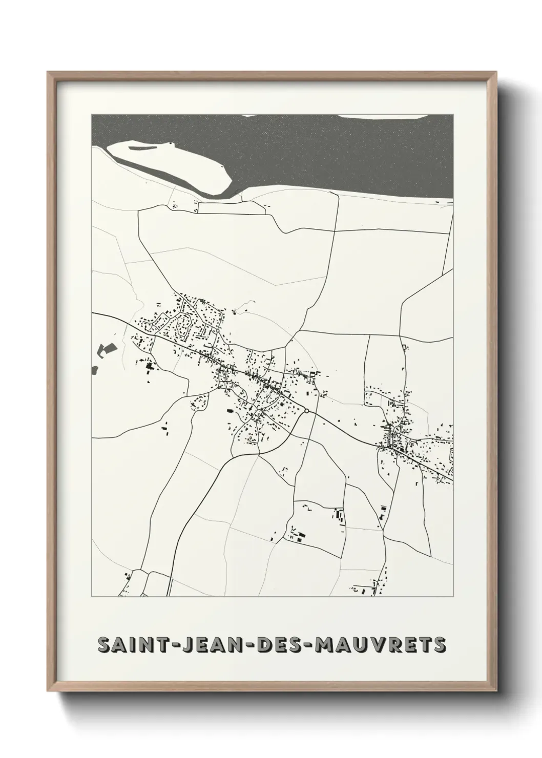 Un poster carte Saint-Jean-des-Mauvrets