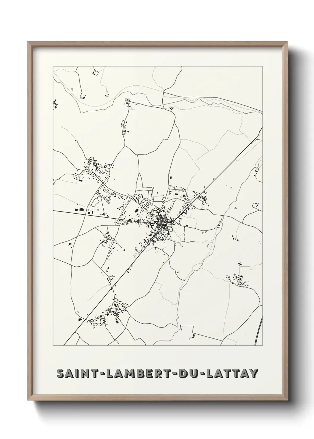 Un poster carte Saint-Lambert-du-Lattay