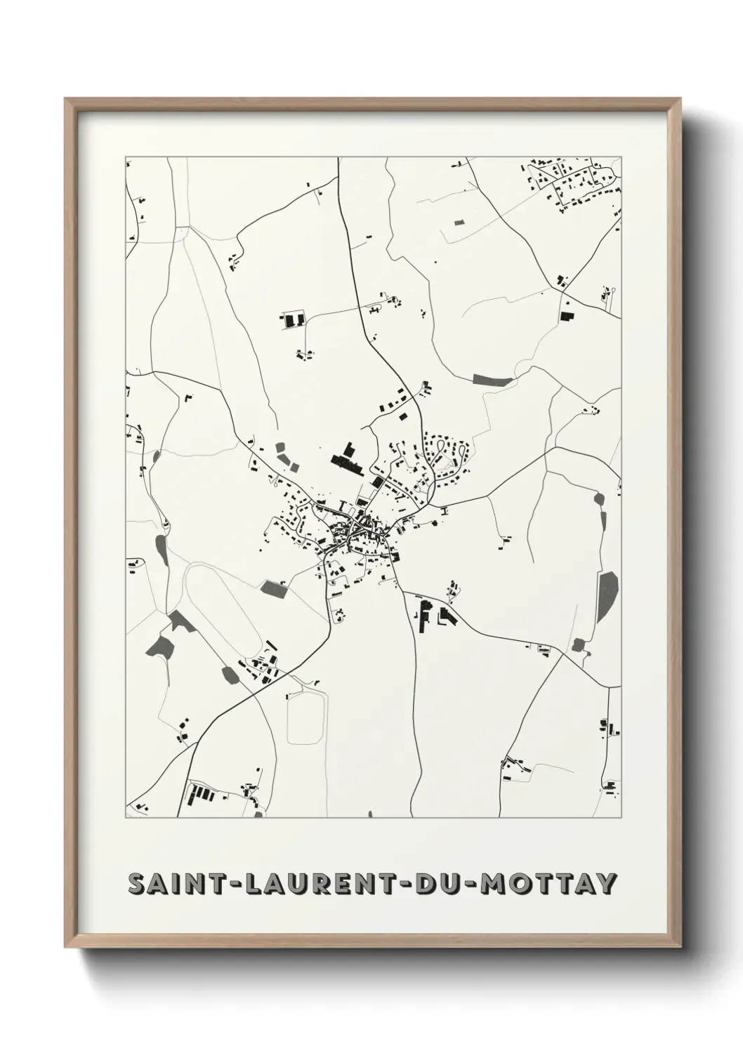Un poster carte Saint-Laurent-du-Mottay