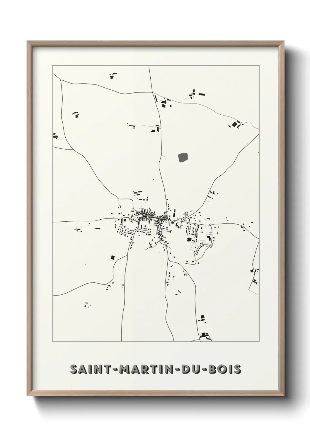 Un poster carte Saint-Martin-du-Bois