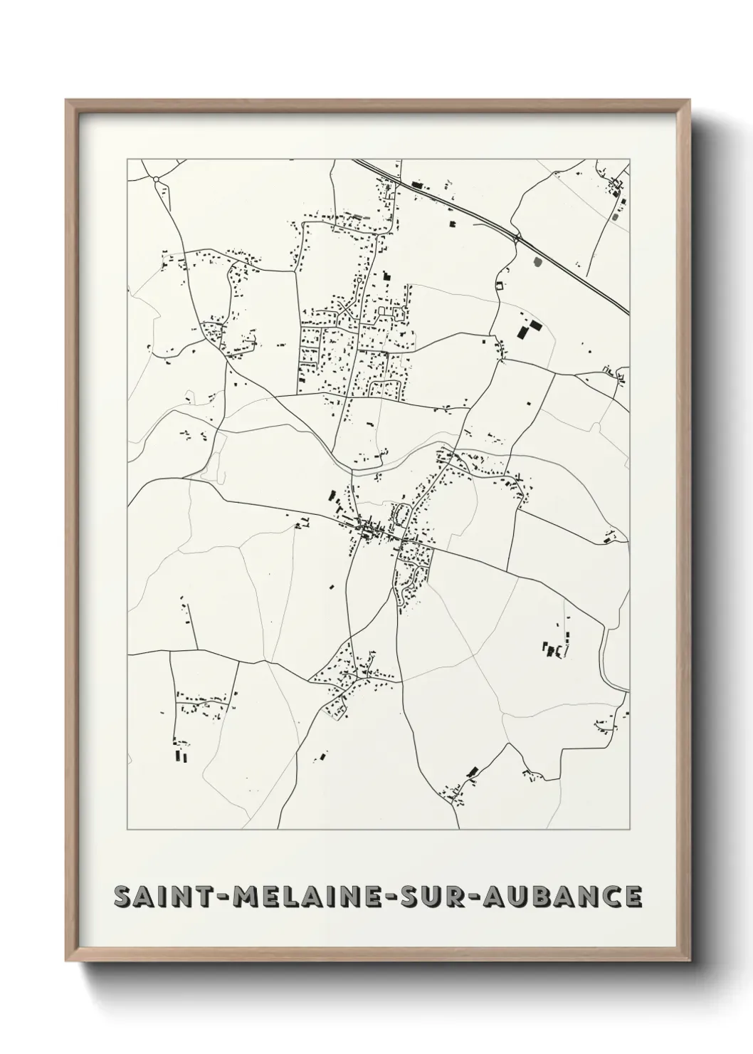 Un poster carte Saint-Melaine-sur-Aubance