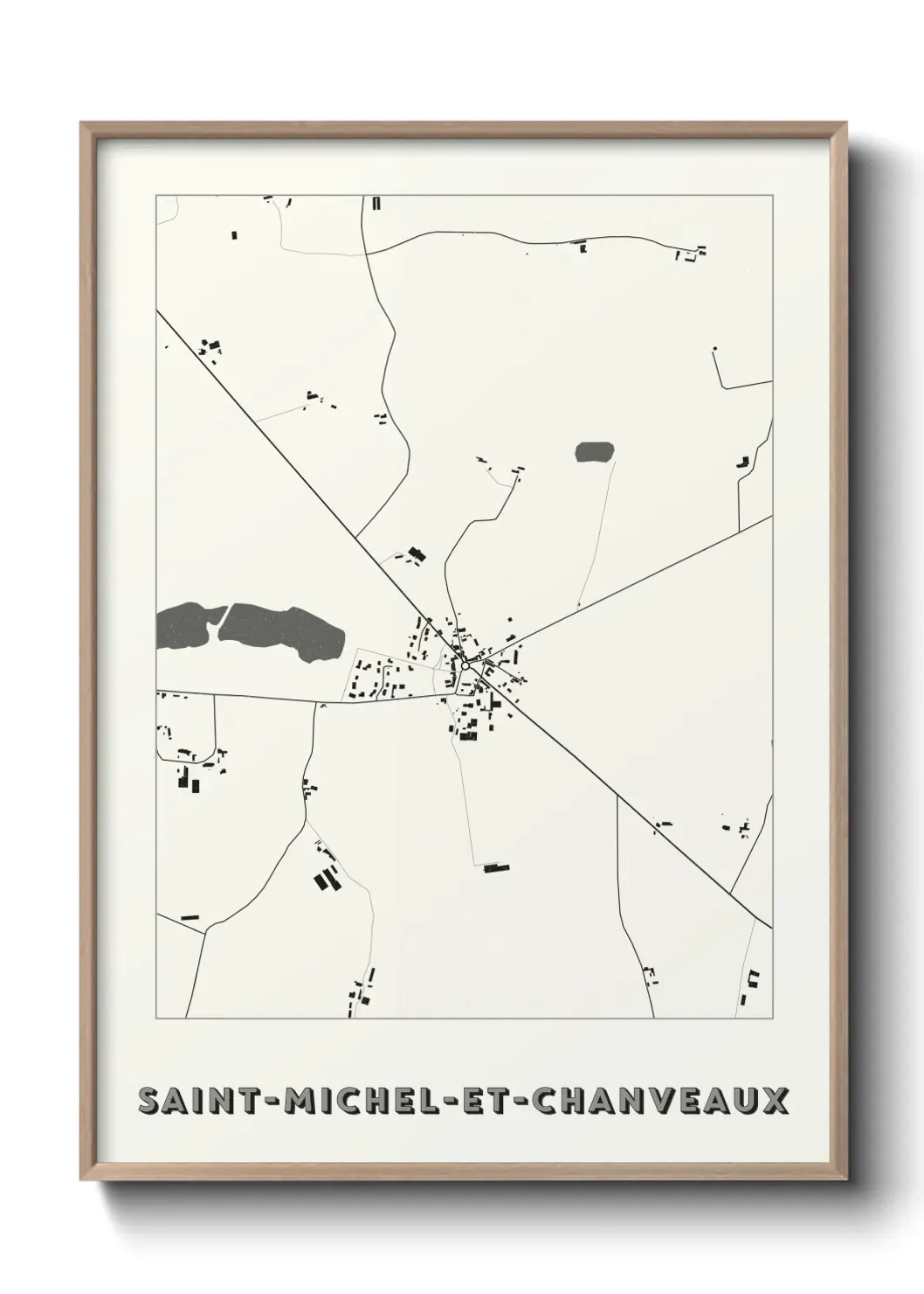 Un poster carte Saint-Michel-et-Chanveaux