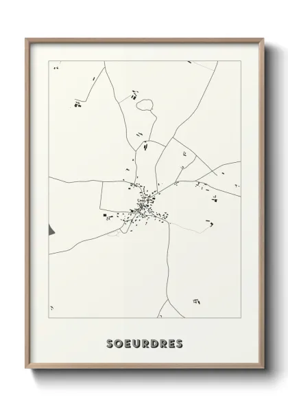 Une affiche de carte sur Soeurdres