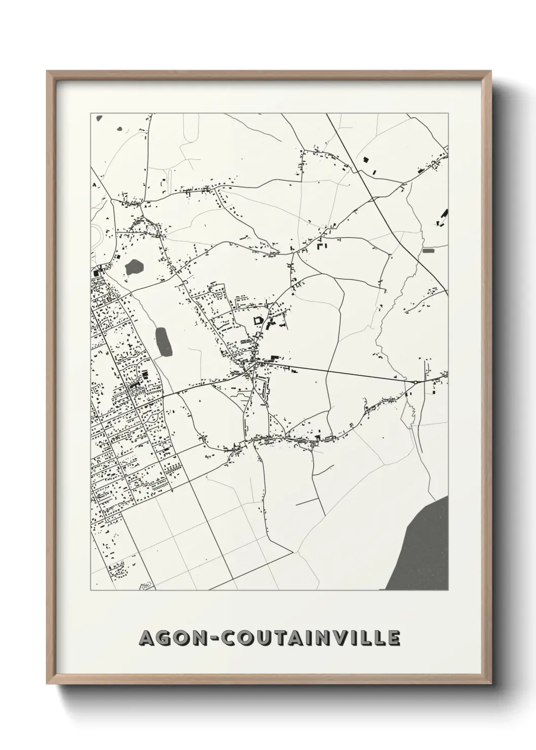Un poster carte Agon-Coutainville