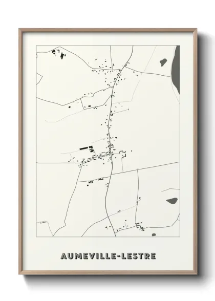 Une affiche de carte sur Aumeville-Lestre