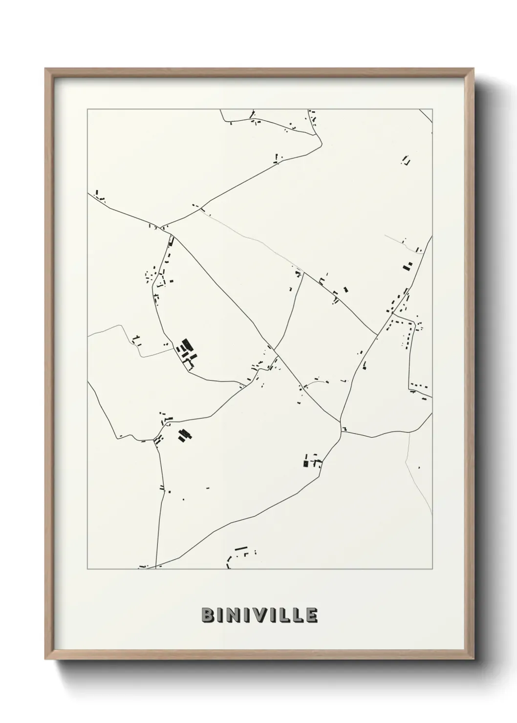 Un poster carte Biniville