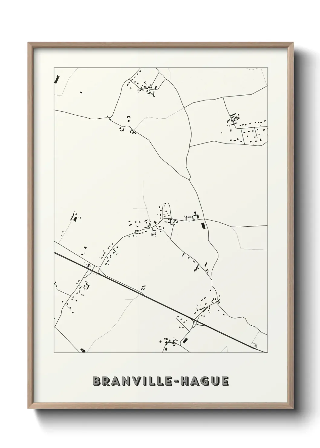 Un poster carte Branville-Hague