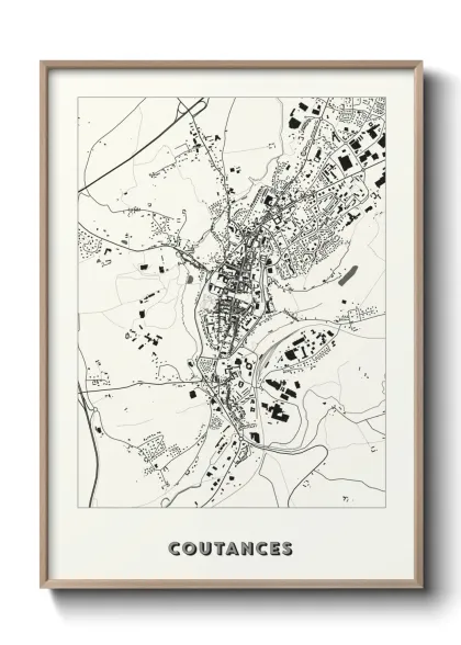 Une affiche de carte sur Coutances