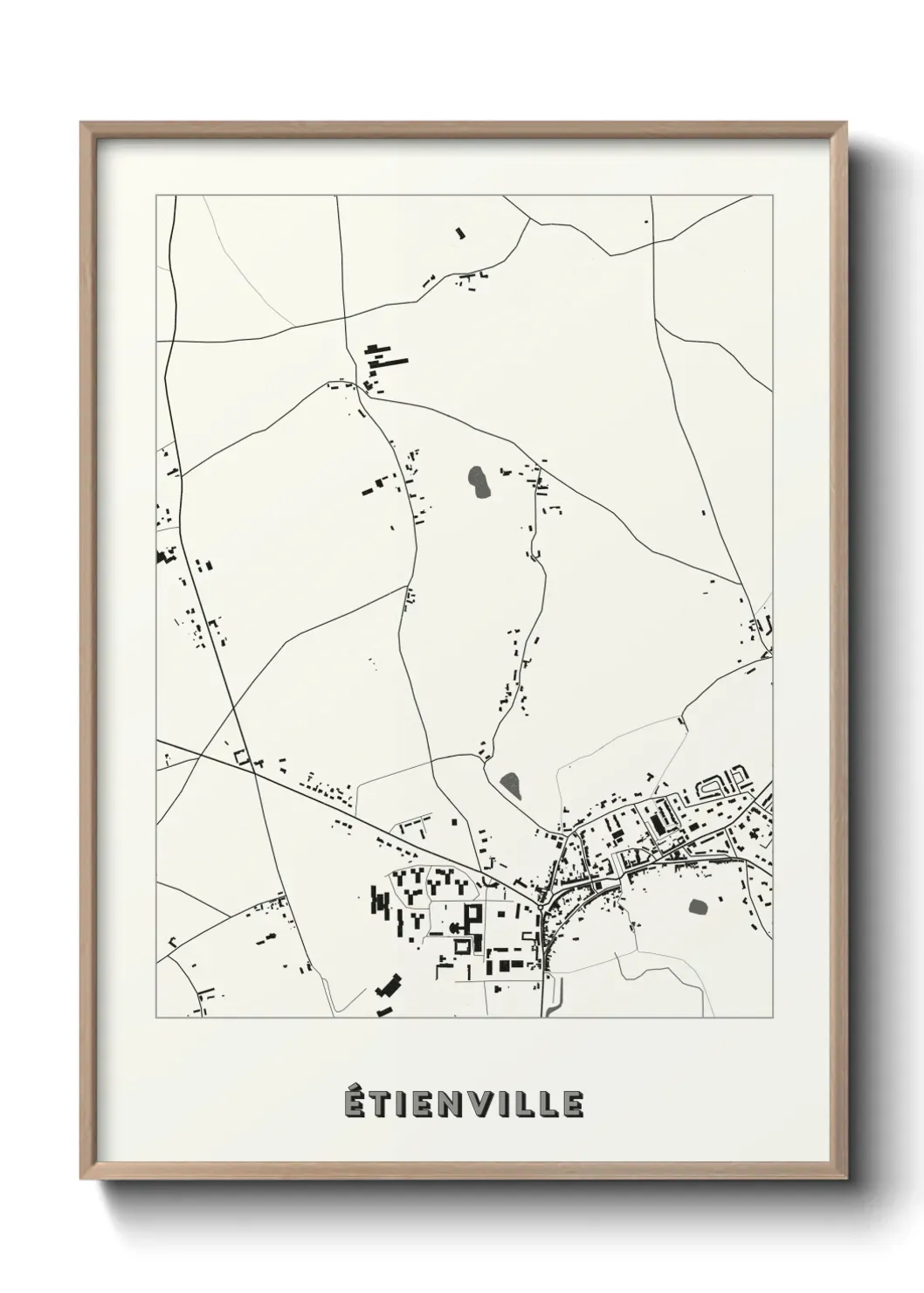 Un poster carte Étienville