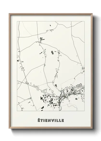 Une affiche de carte sur Étienville